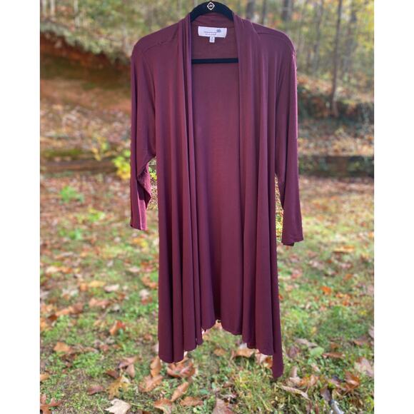 LIZ LANGE Assorted Jackets Cardigans Brown Wine Grey Lot of 3 Plus SZ 1X C100145 - Picture 2 of 10